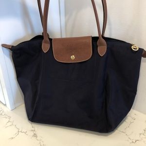 Longchamp  Black Canvas Tote